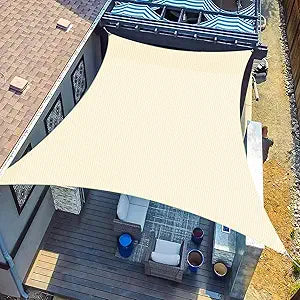 SUNLAX Sun Shade Sail 12ftx16ft Rectangle Canopy for Outdoor Use