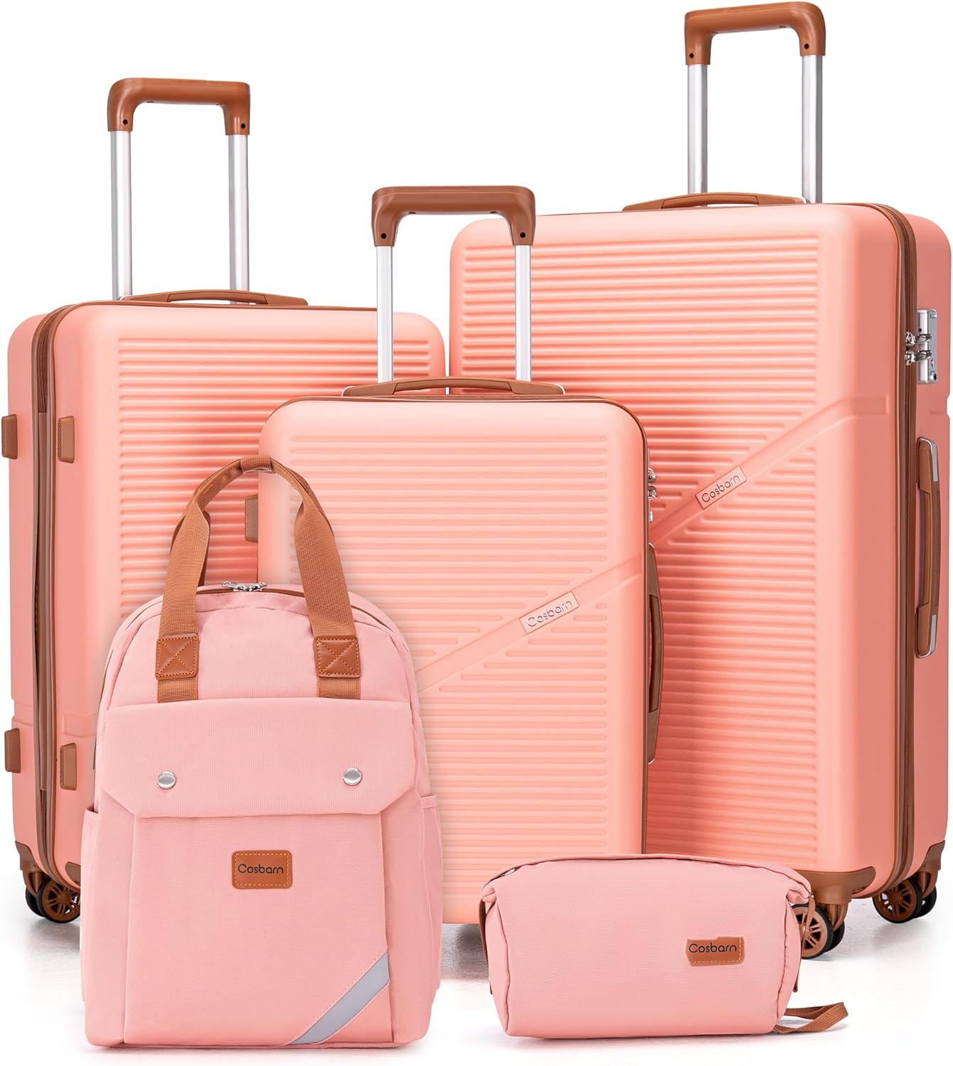 Durable 5 Piece Luggage Set with TSA Lock and Spinner Wheels