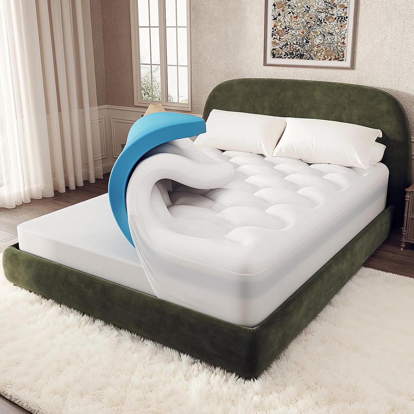 OhGeni Cooling 4 Inch Dual Layer Queen Mattress Topper Review