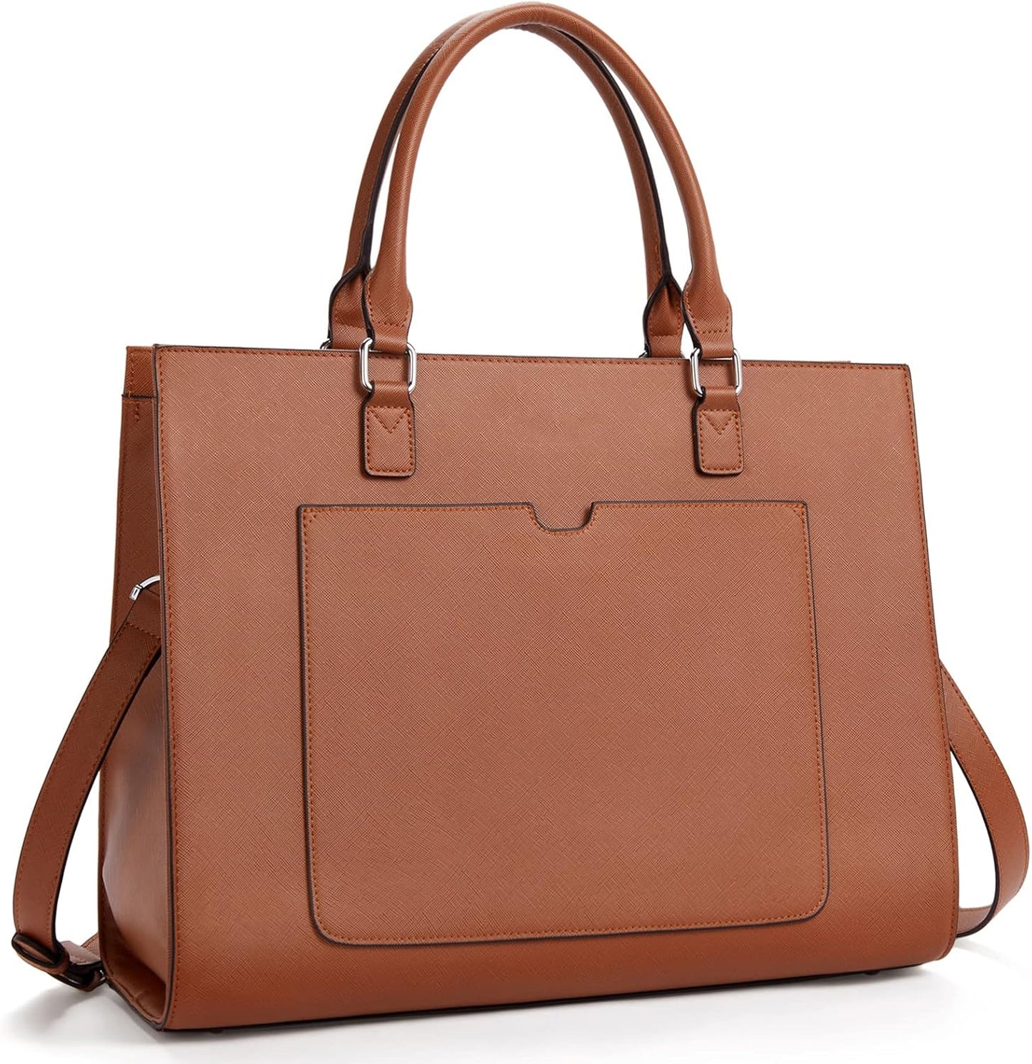 BROMEN Women Leather Briefcase for 15.6 inch Laptops Stylish
