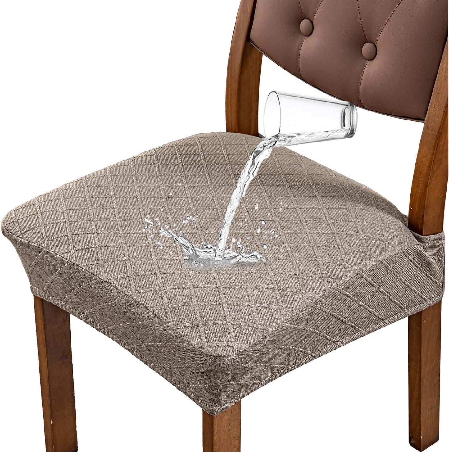 Genina Waterproof Seat Covers for Dining Room Chairs - 6 Pcs