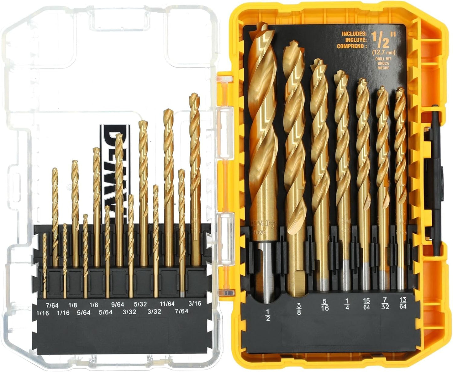 DEWALT Titanium Nitride Coated Drill Bit Set for Precision Work
