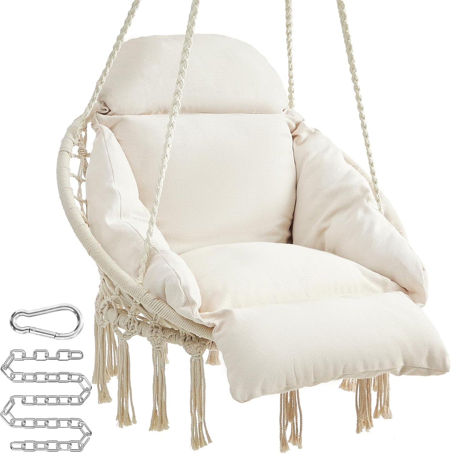 SONGMICS Boho Swing Chair, 264 lb Capacity