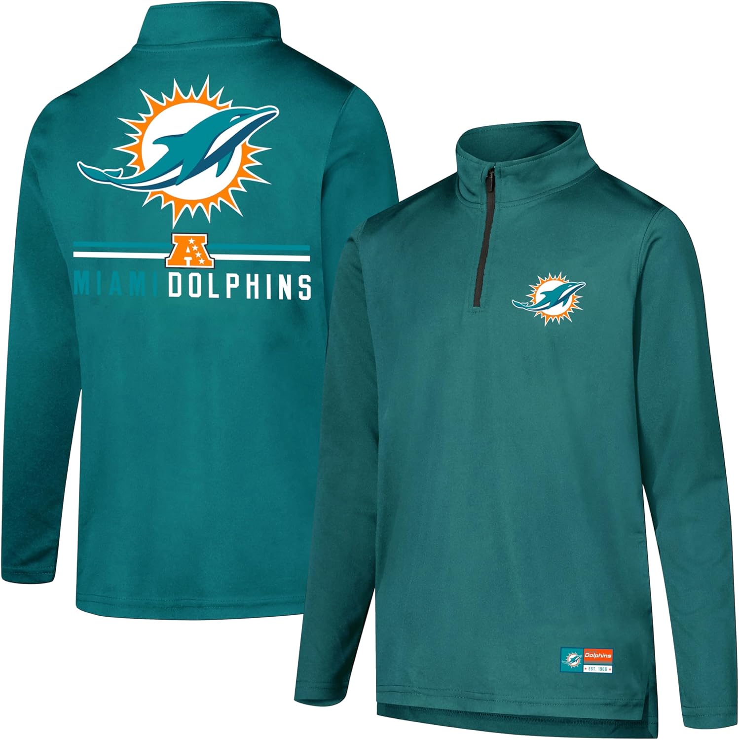 Ultra Game Youth NFL Super Soft Quarter Zip Long Sleeve T-Shirt