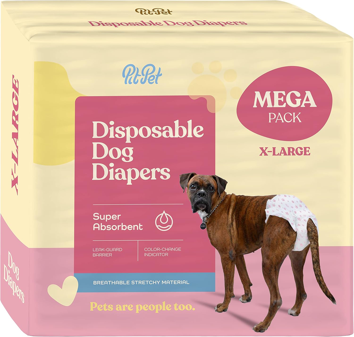 24-Pack Pitpet Comfort Dog Diapers - Leakproof & Super Absorbent - FlashDry Gel