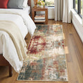 Washable Area Rug 2x6 ft Non-Slip Modern Abstract - Soft Low-Pile