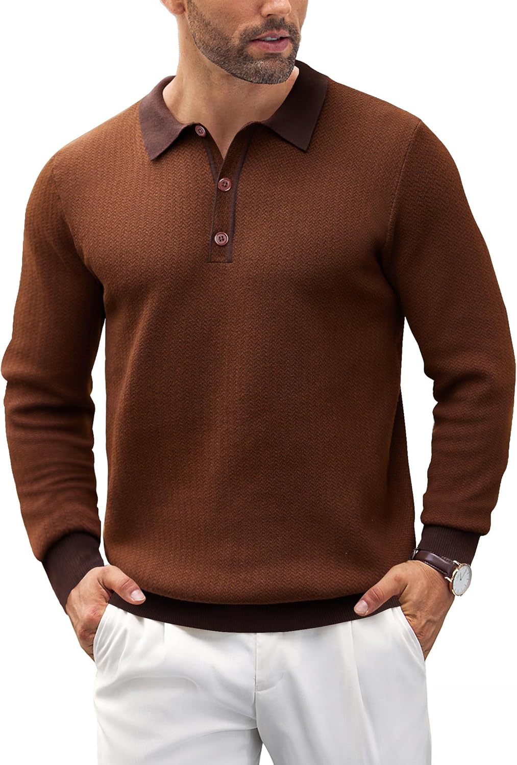 COOFANDY Mens Knit Polo Shirts for Stylish Casual Wear
