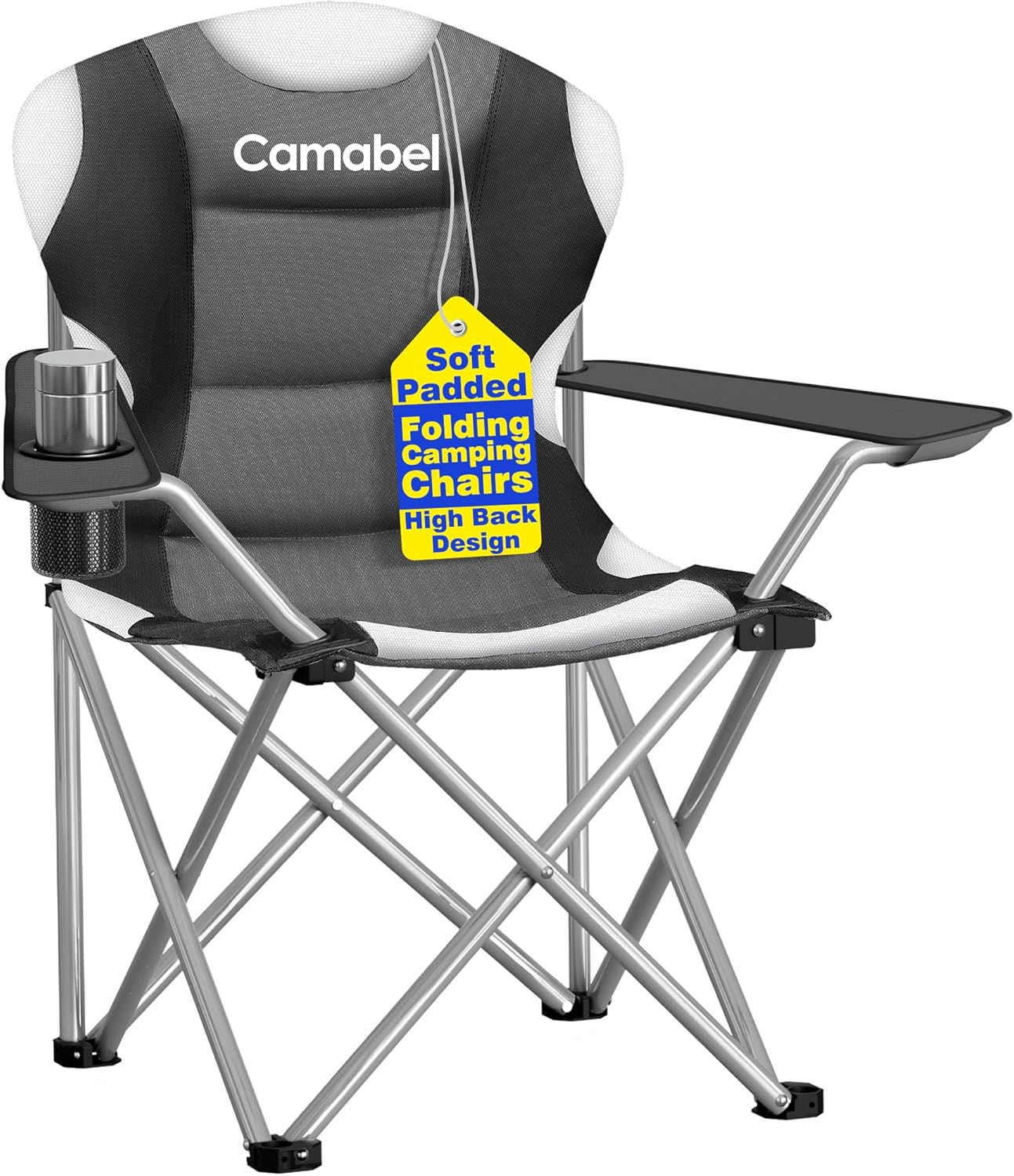 Oversized Heavy Duty Padded Camping Chair for Outdoor Use