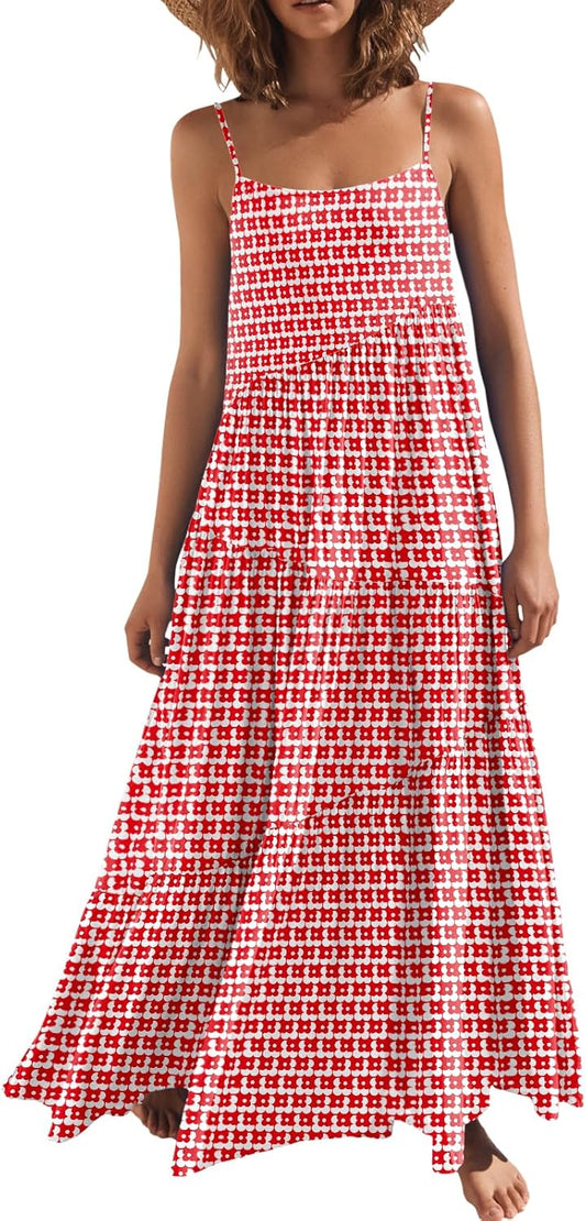 Women Summer Casual Loose Sleeveless Sundress for Beach Fun