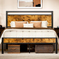 Z-hom Upgraded Full Size Bed Frame with Wood Headboard - Stable