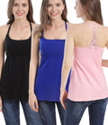 Maternity Nursing Tank Tops 3-Pack Cotton Bralette - One-Handed Access