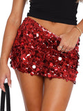 Women's Sequin Skirt Sparkle Stretchy Bodycon Mini - Party Ready