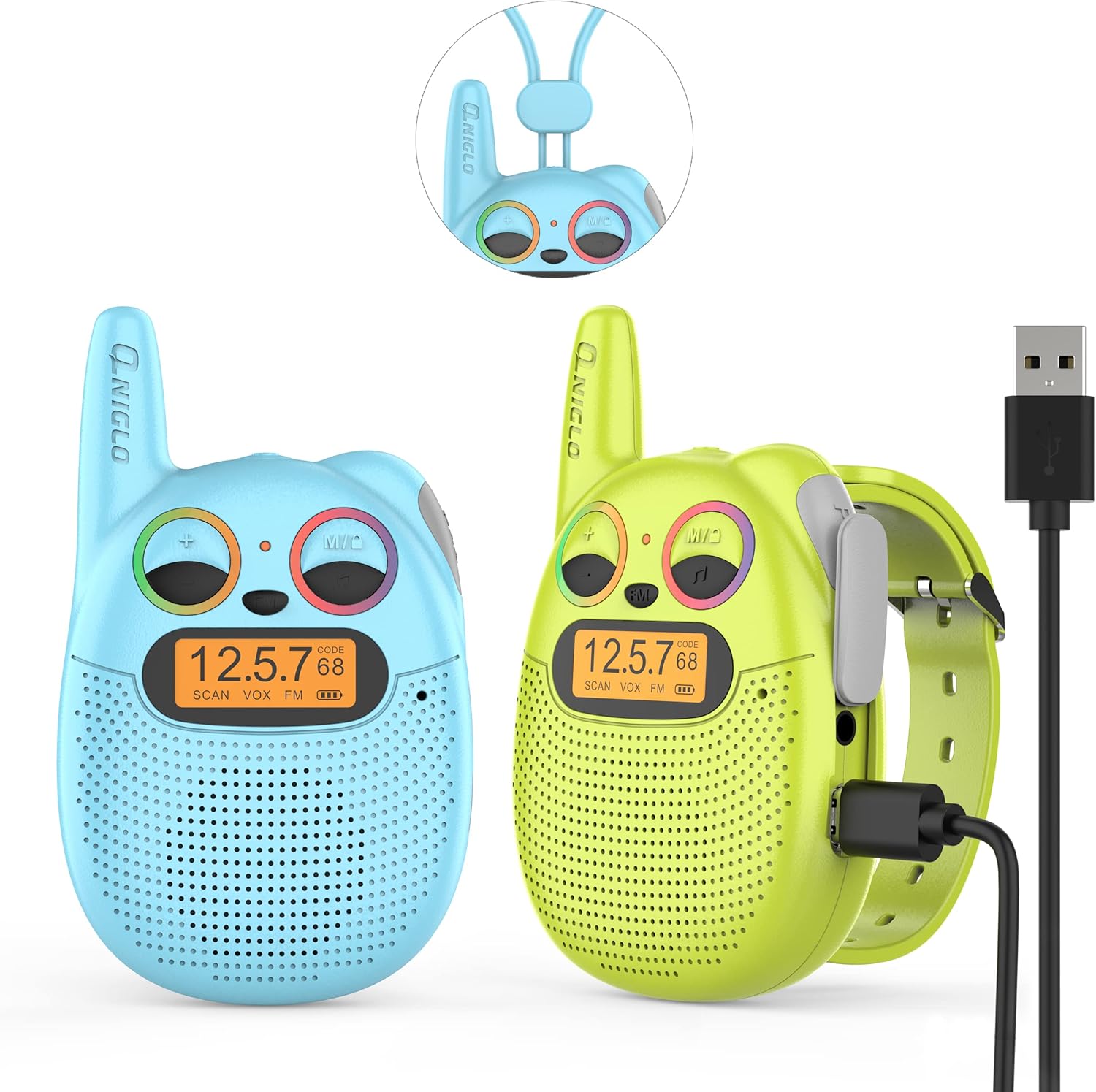 Long Range Rechargeable Walkie Talkies for Kids by QNIGLO