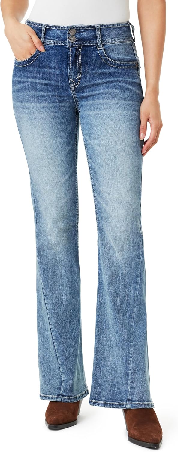 WallFlower Women's Flirty Curvy Flare High Rise Jeans for All
