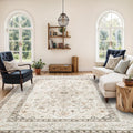 Washable Area Rug 8x10 - Soft Vintage Non-Slip Rug for Bedroom