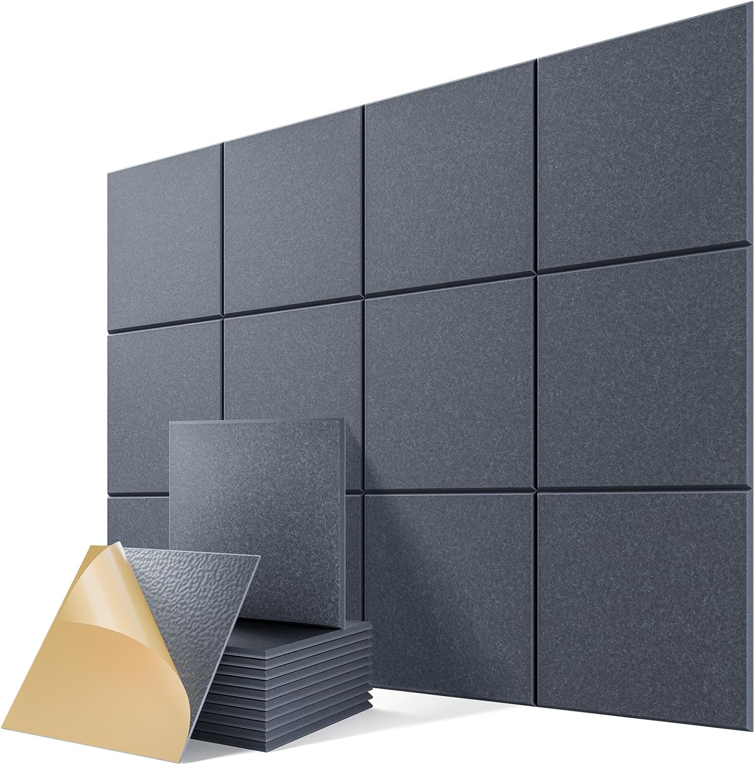 12 Pack Self-Adhesive Acoustic Panels for Soundproofing Needs