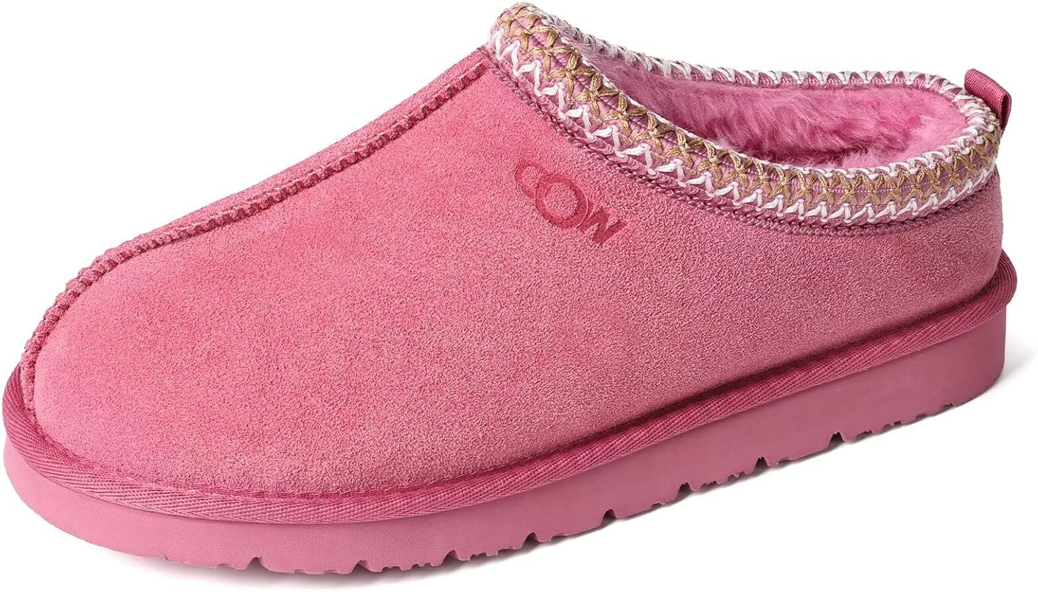 OOW Genuine Suede Slippers for Women with Memory Foam Comfort