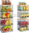 4 Pack Stackable Wire Baskets for Pantry Organizers and Storage