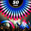 50Packs 3 Colors Foam Glow Sticks Red White Blue - Party Bulk Pack