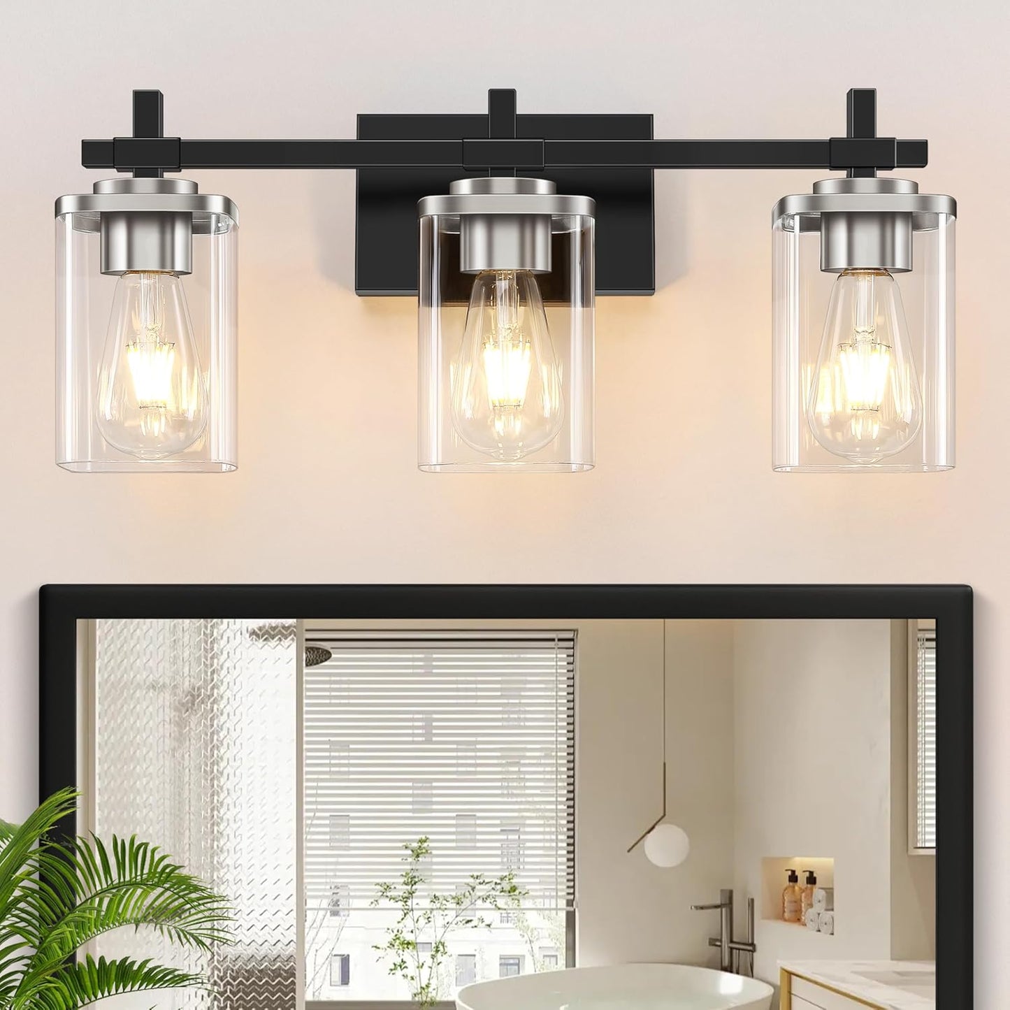 Modern Black and Brushed Nickel Bathroom Light Fixtures for Style