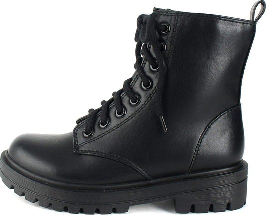 Soda FIRM Combat Ankle Bootie with Side Zipper and Lace Up
