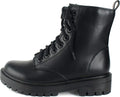 Lug Sole Combat Ankle Bootie Black - Women's Lace Up