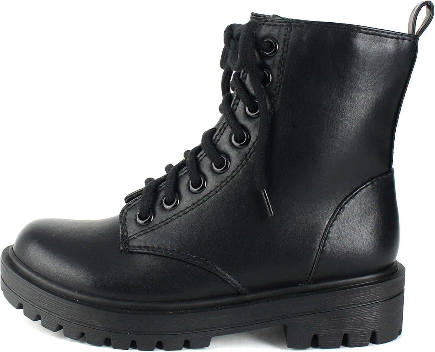 Soda FIRM Lug Sole Combat Ankle Bootie with Side Zipper