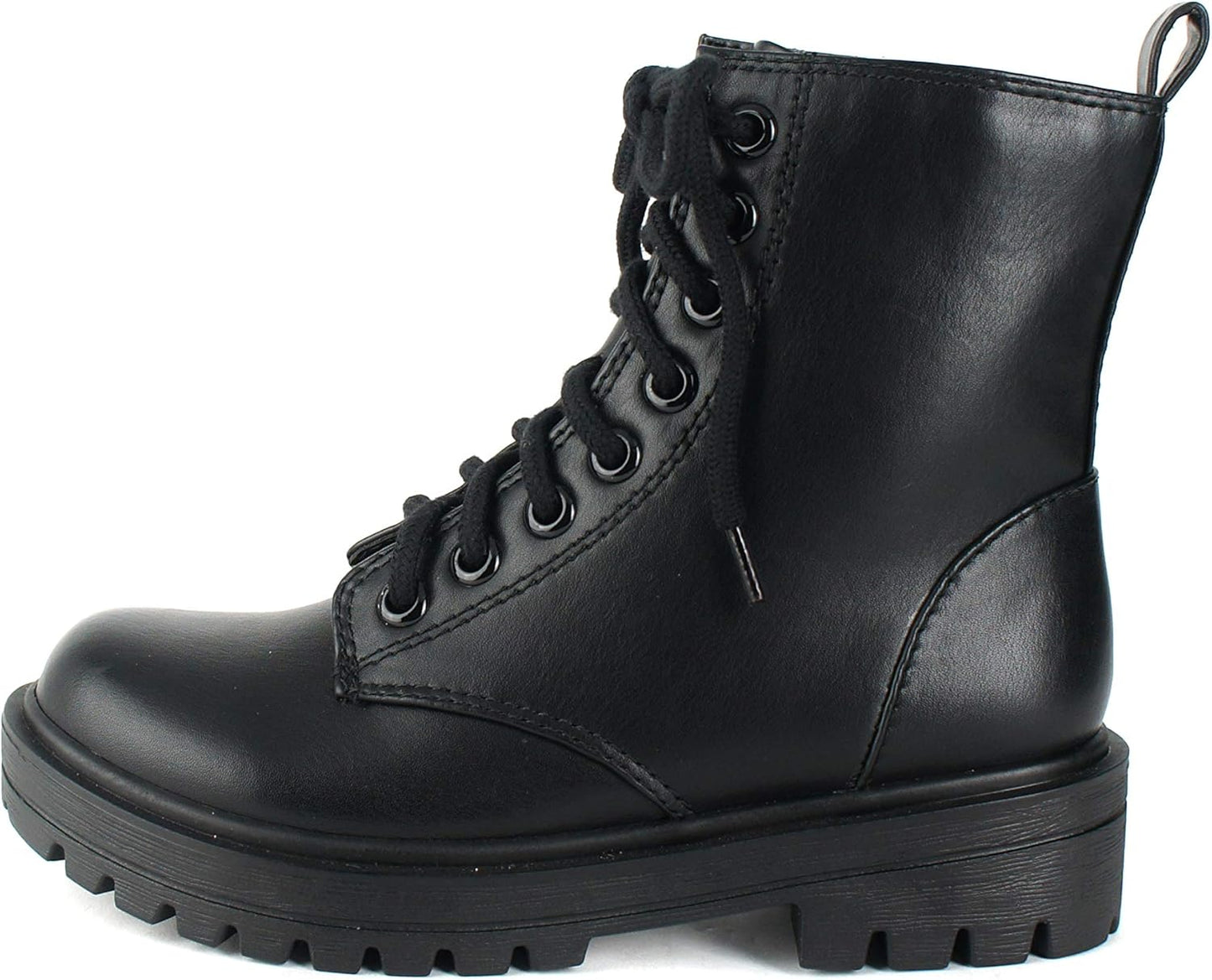 Soda FIRM Lug Sole Combat Ankle Bootie with Side Zipper