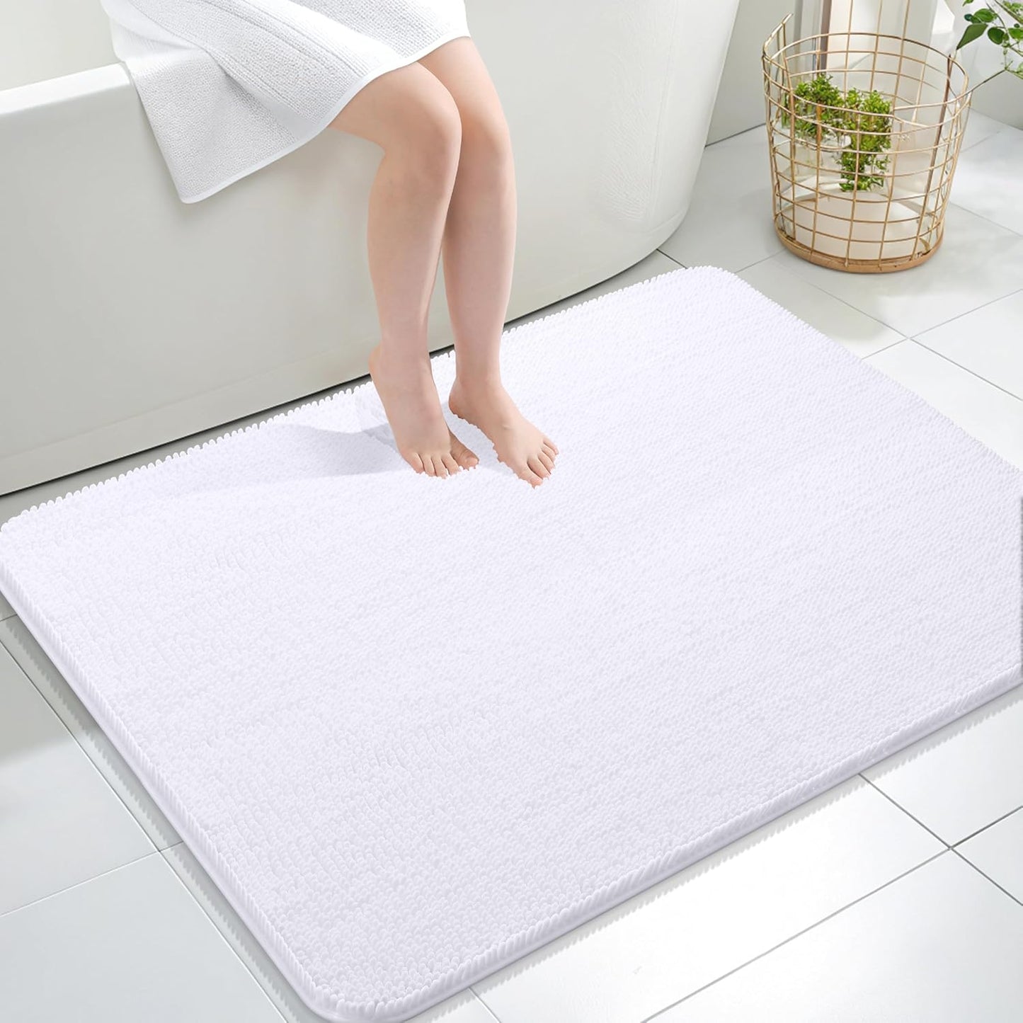 OLANLY Extra Soft Chenille Bath Rugs for Ultimate Comfort