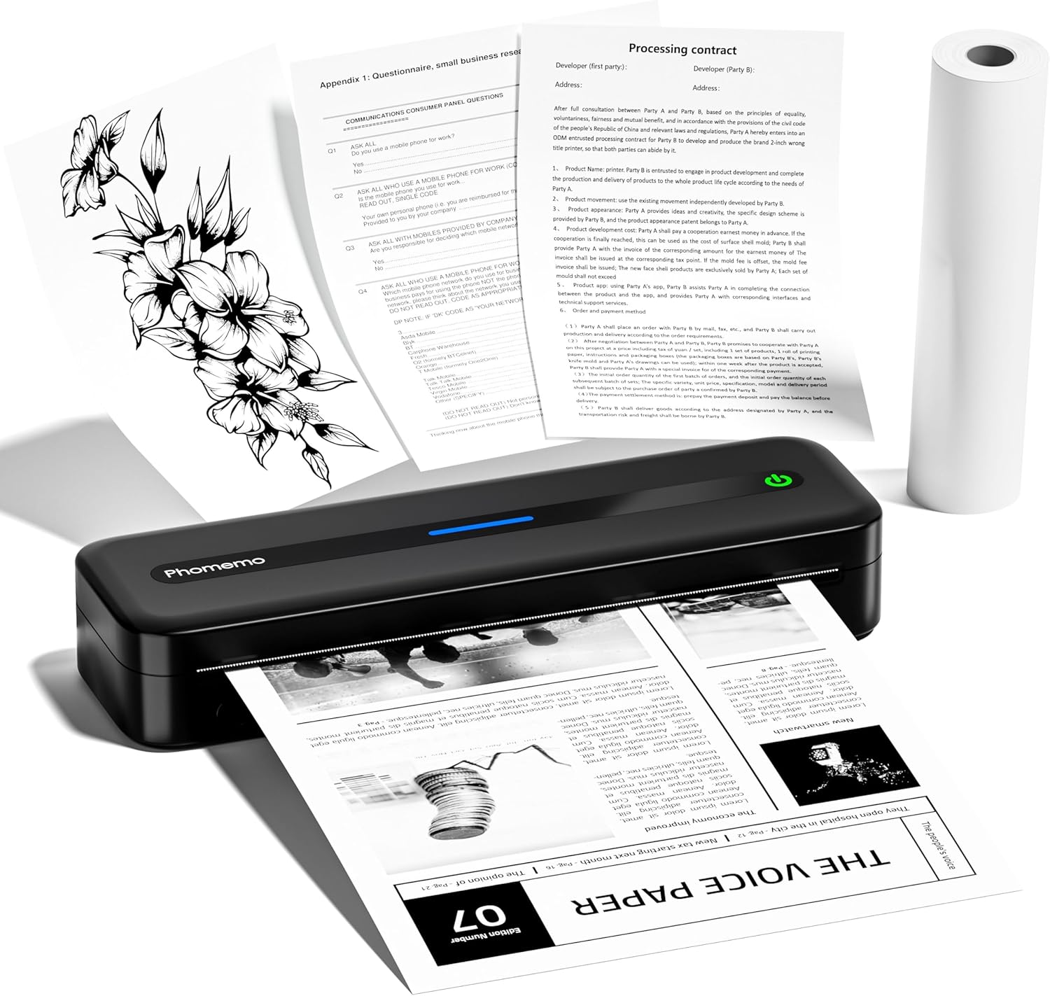 Phomemo M832 Portable Wireless Printer for Travel and Home Use