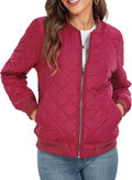 Women's Bomber Jacket Quilted Lightweight Casual Jacket - Warm