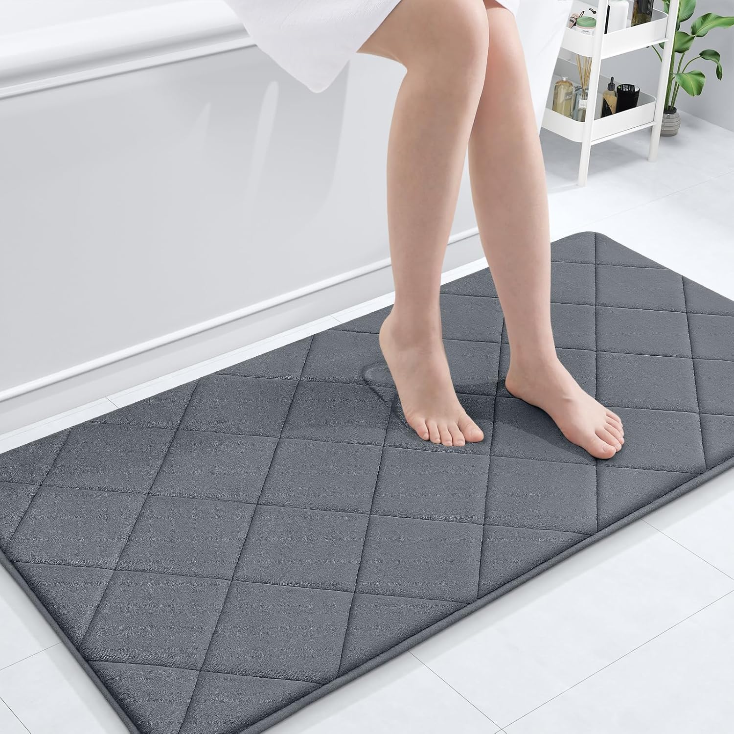 OLANLY Memory Foam Bath Mat 47x24 for Ultimate Comfort