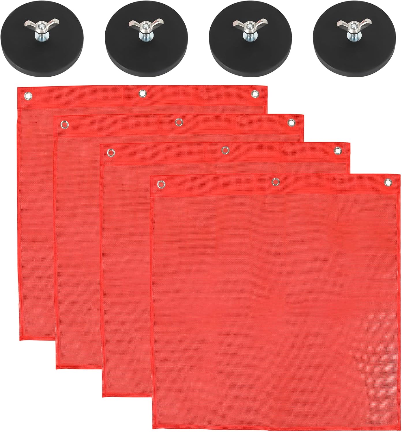 Heavy Duty Magnetic Safety Flags for Trucks - 18 x 18 Inch
