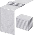 Silver Sequin Table Runner 10 Pack 12x72 in - Party & Wedding Decor