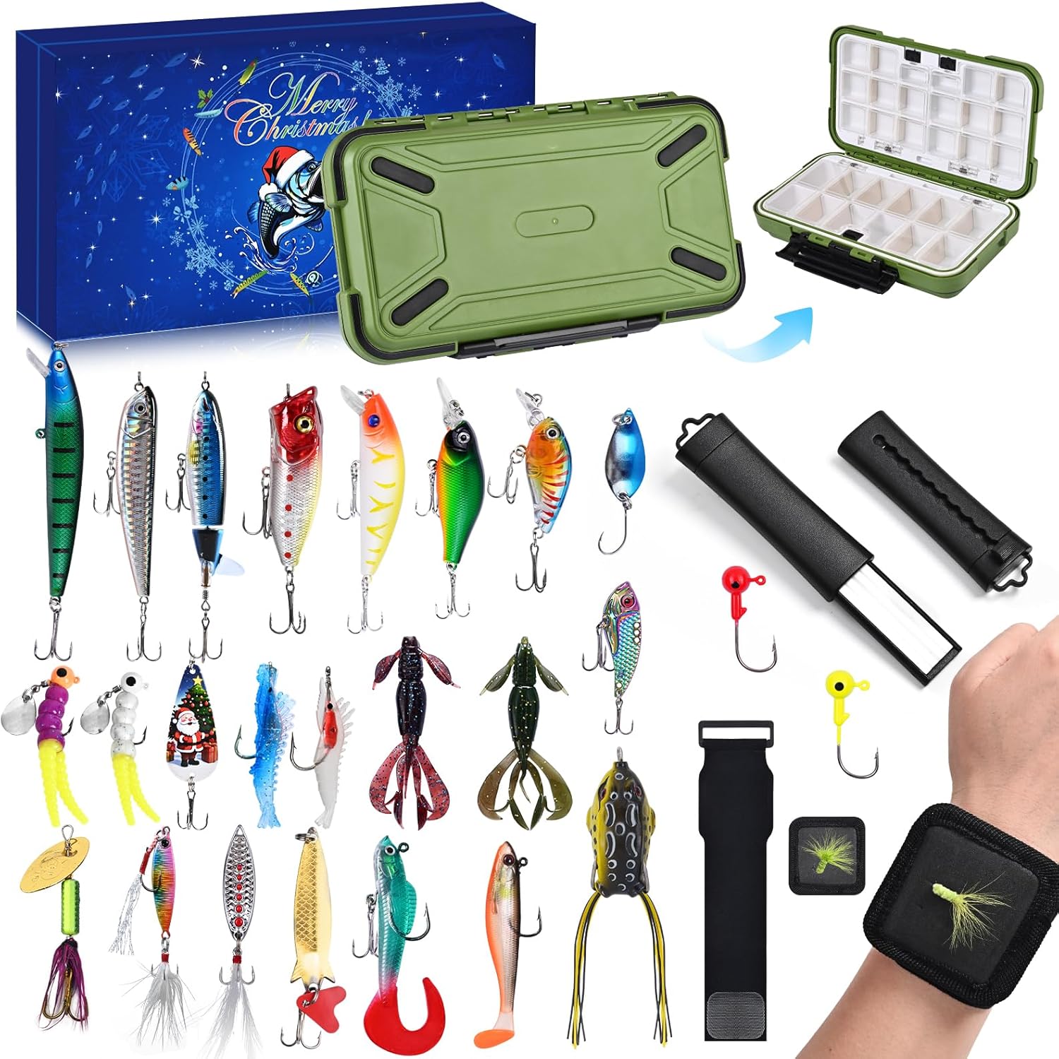 Fishing Advent Calendar 2025 with Tackle Box for Anglers