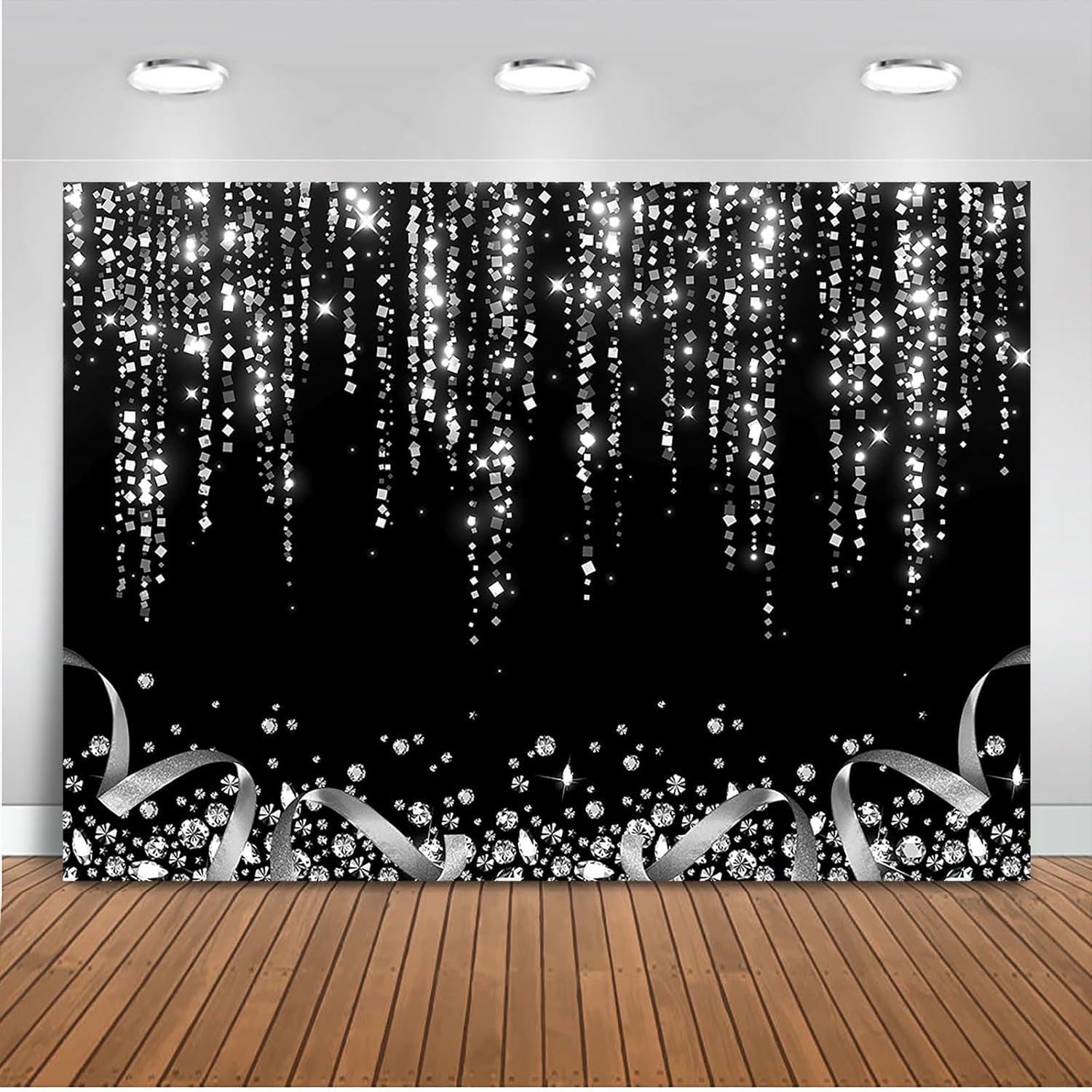 Mocsicka Black Silver Backdrop for Stunning Photography Events