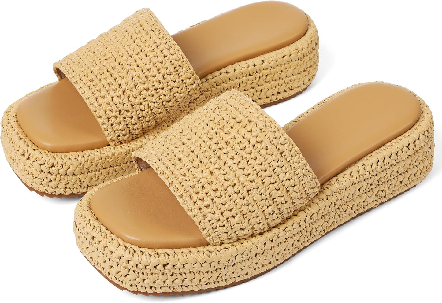 Platform Slip on Espadrille Sandals for Women Wedges Slides
