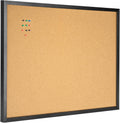 24 in x 36 in Cork Board Bulletin Board - Black Oak Frame for Office