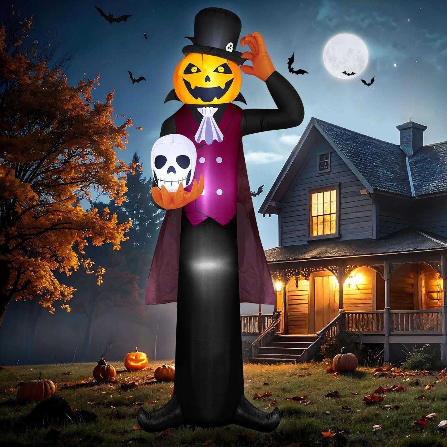 12FT Giant Halloween Inflatables Pumpkin Ghost Vampire for Yard