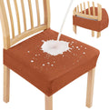 Smiry Waterproof Seat Covers for Dining Room Chairs Set of 8 - Rust