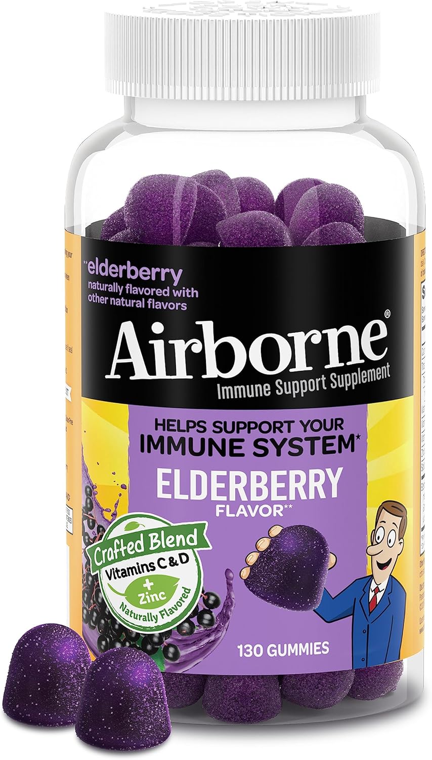 Airborne Elderberry Gummies with Zinc & Vitamin C for Immunity