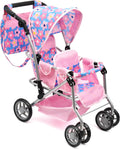 Baby Doll Double Stroller Twin Buggy for Dolls - Realistic Pretend