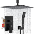 SR SUN RISE 16in Matte Black Shower Set System - Luxury Rain Mixer