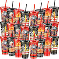 Uiifan 24 Pcs Movie Night Cups 24oz Reusable Tumbler with Lid