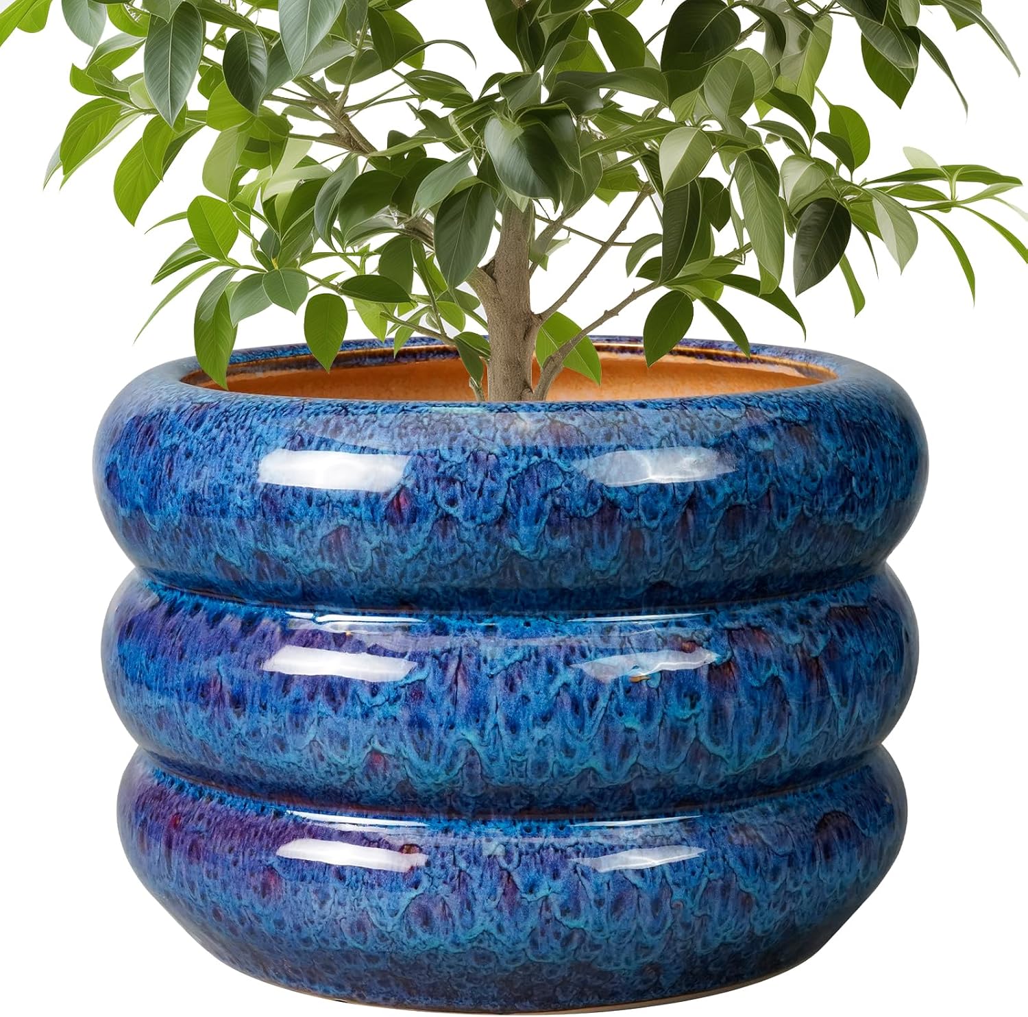 SQOWL 10 Inch Ceramic Pot for Plants - Stylish Indoor Outdoor Planter
