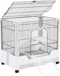 30 in Small Animal Cage 2-Level Open Top Rabbit Cage on Wheels