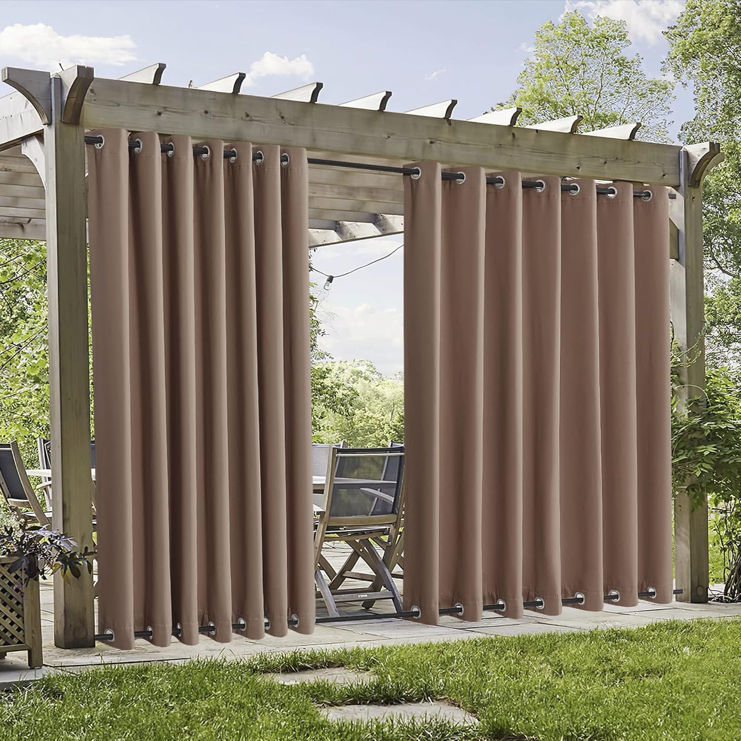 RYB HOME Extra Wide Outdoor Curtains for Privacy and Shade