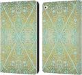 Micklyn Le Feuvre Mint and Gold Floral iPad Air 2 Leather Wallet Case