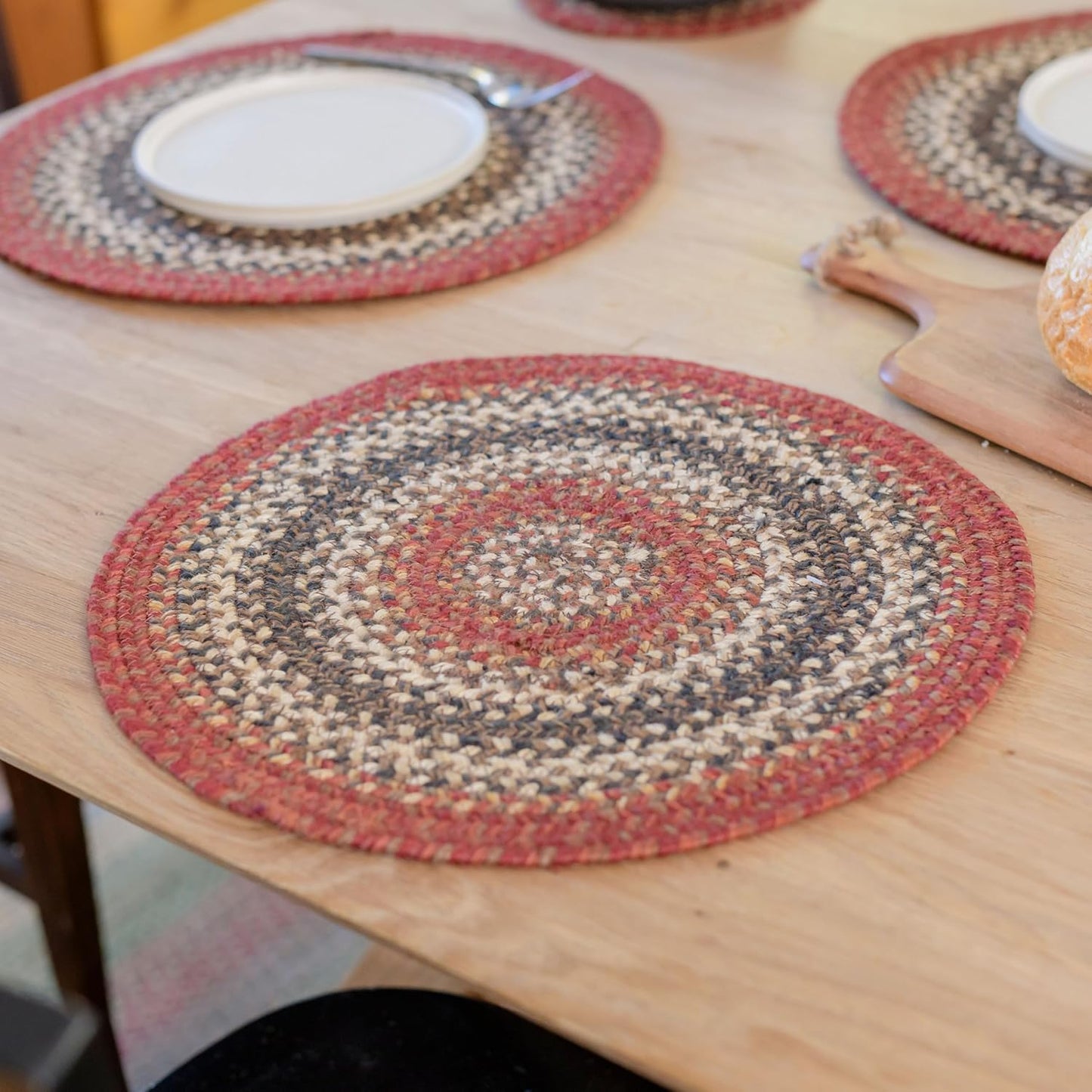 Chester Jute Woven Round Placemats Set of 6 for Dining Tables