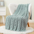 Battilo Sage Green Throw Blanket for Couch 51in x 67in - Soft Chenille